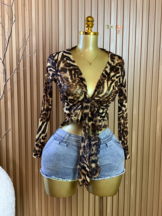 YEMI53 SIZE8(Animal print jacket )