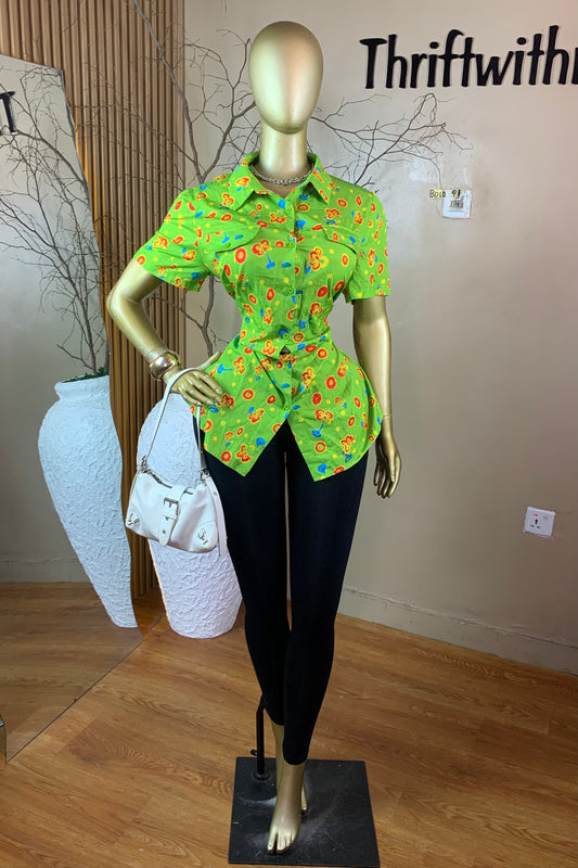 SIZE14 BOLD91 GREEN TOP