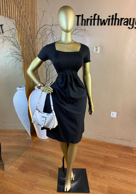 MINA83 SIZE10 Length46 black dress