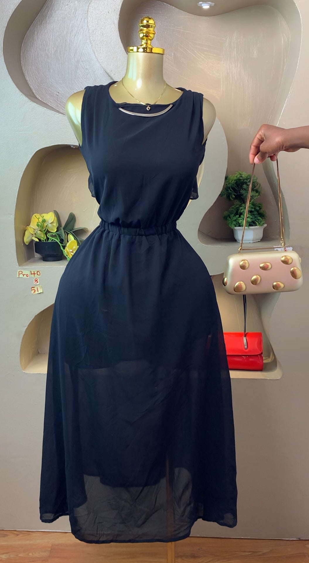 PRO40 SIZE8 Black DRESS Length51