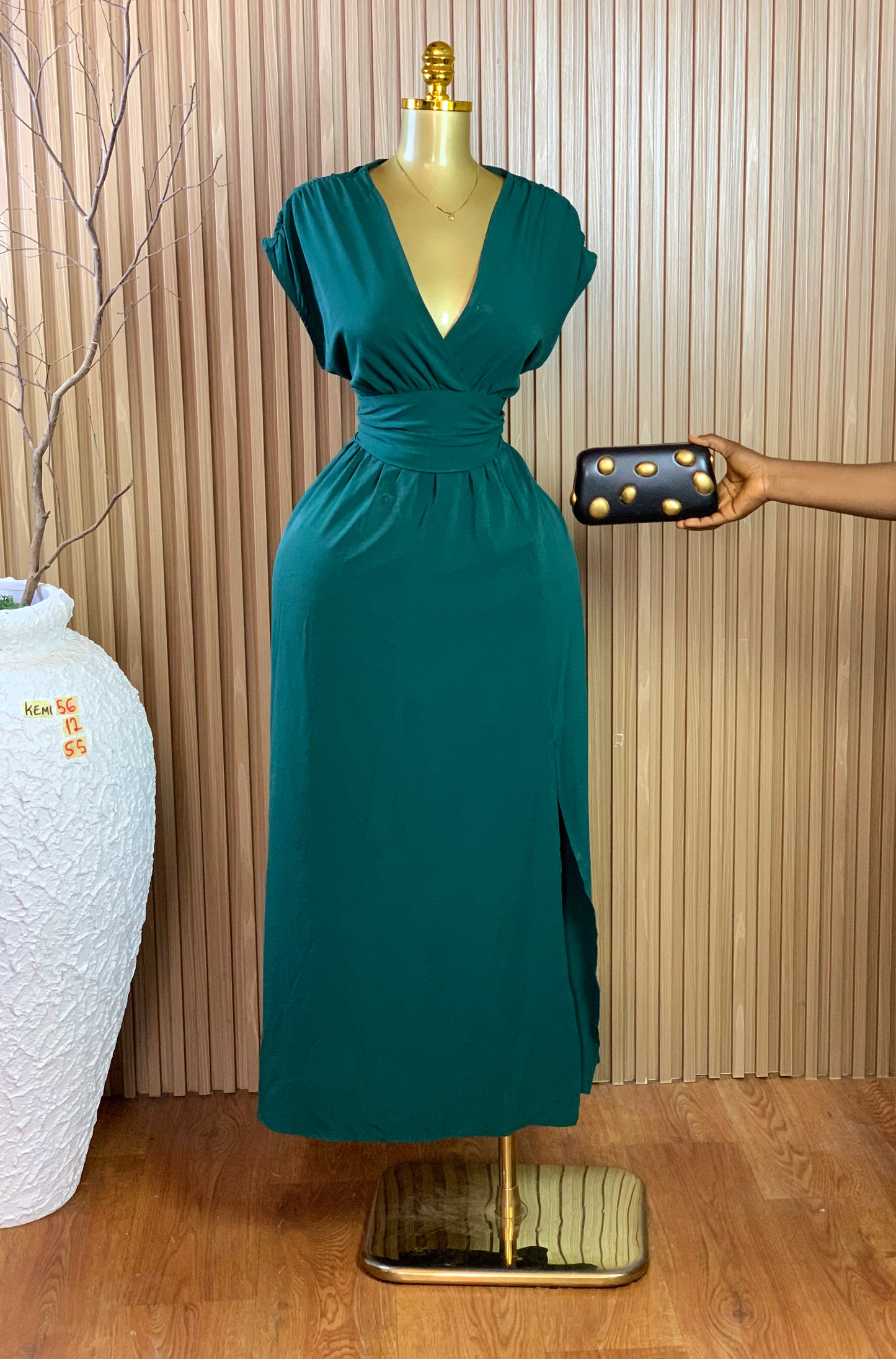 KEMI56 SIZE12 Length55 green dress