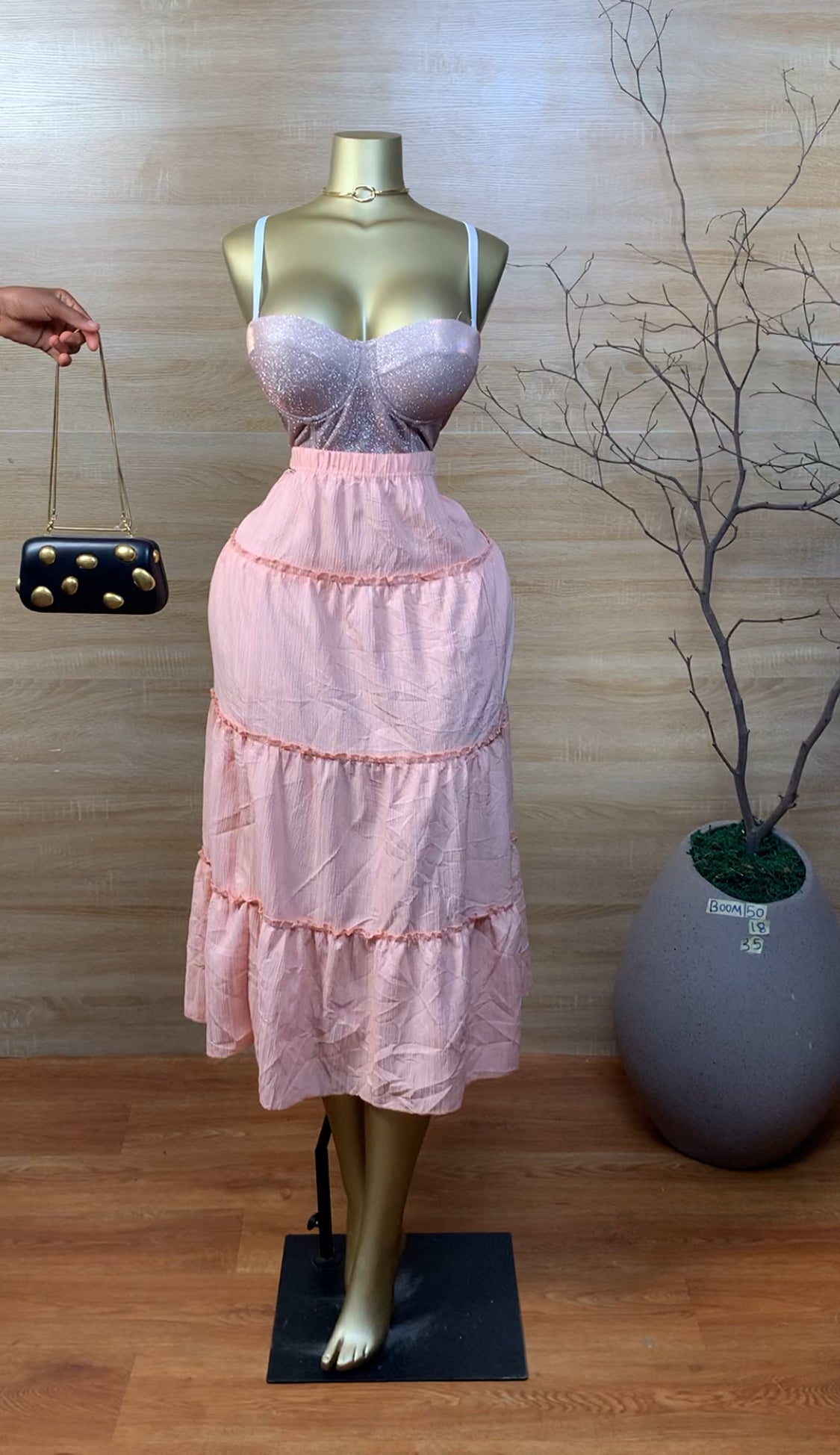 SIZE18 BOOM50 Pink Skirt Length35