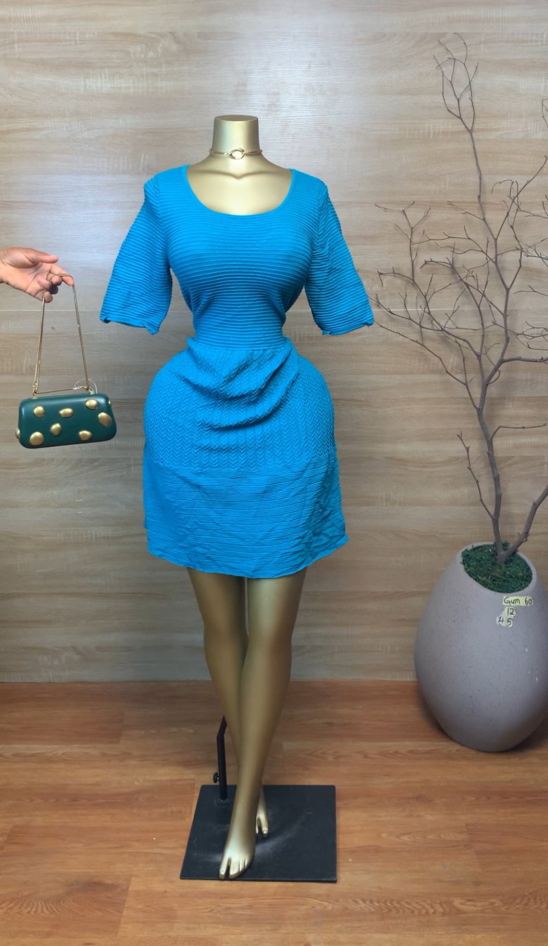 GUM60 SIZE12 turquoise blue DRESS Length45
