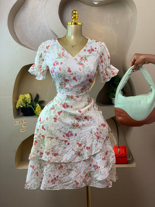 BOB24 SIZE10 Floral DRESS Length40