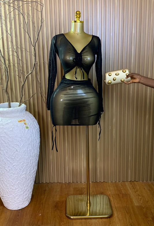 LADE80 SIZE8 Length34 mesh dress