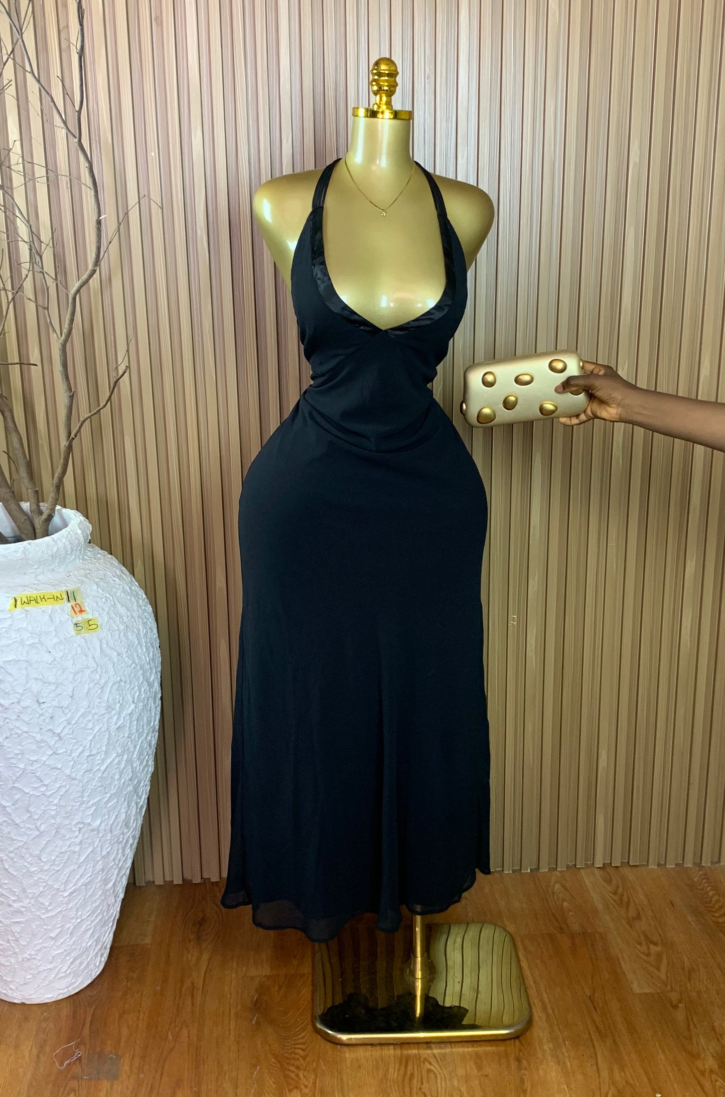 1WALK-IN11 SIZE12 Length55 black dress
