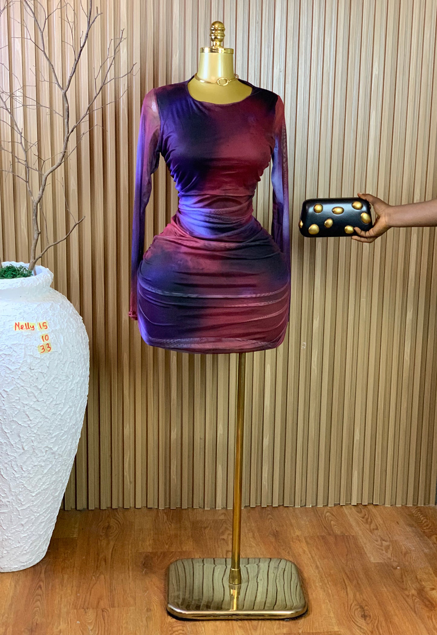 NELLY15 SIZE10 Length33 mesh dress