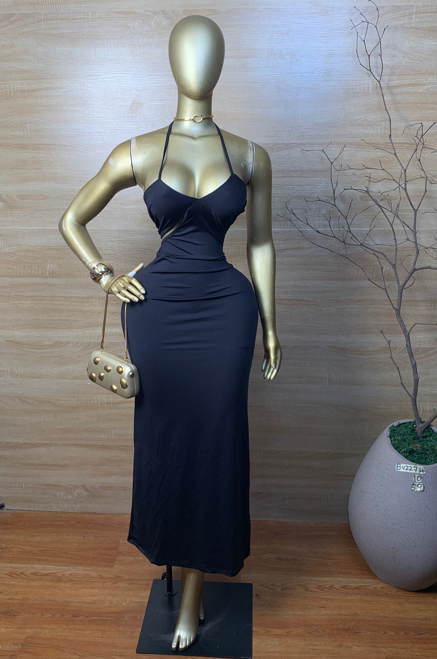 SIZE8&10 BUZZ74 BLACK DRESS Length58