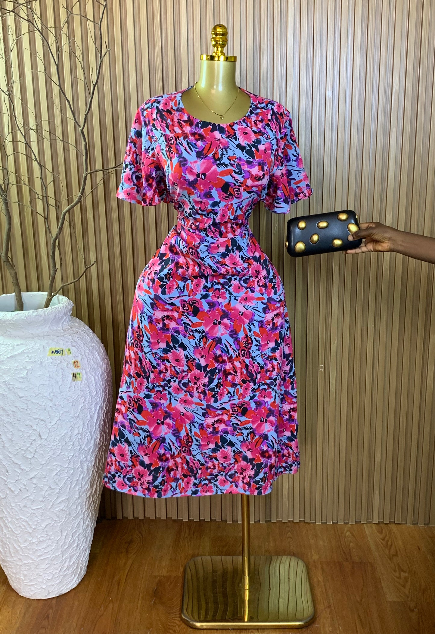 ABBY9 SIZE14 Length49 multi Color dress
