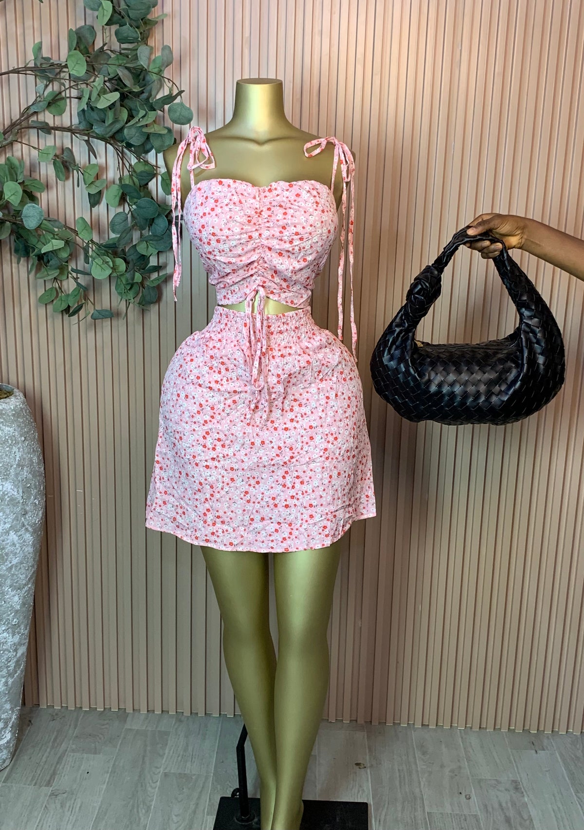 SIZE24 PINK TWO PEICE SET(Floral)