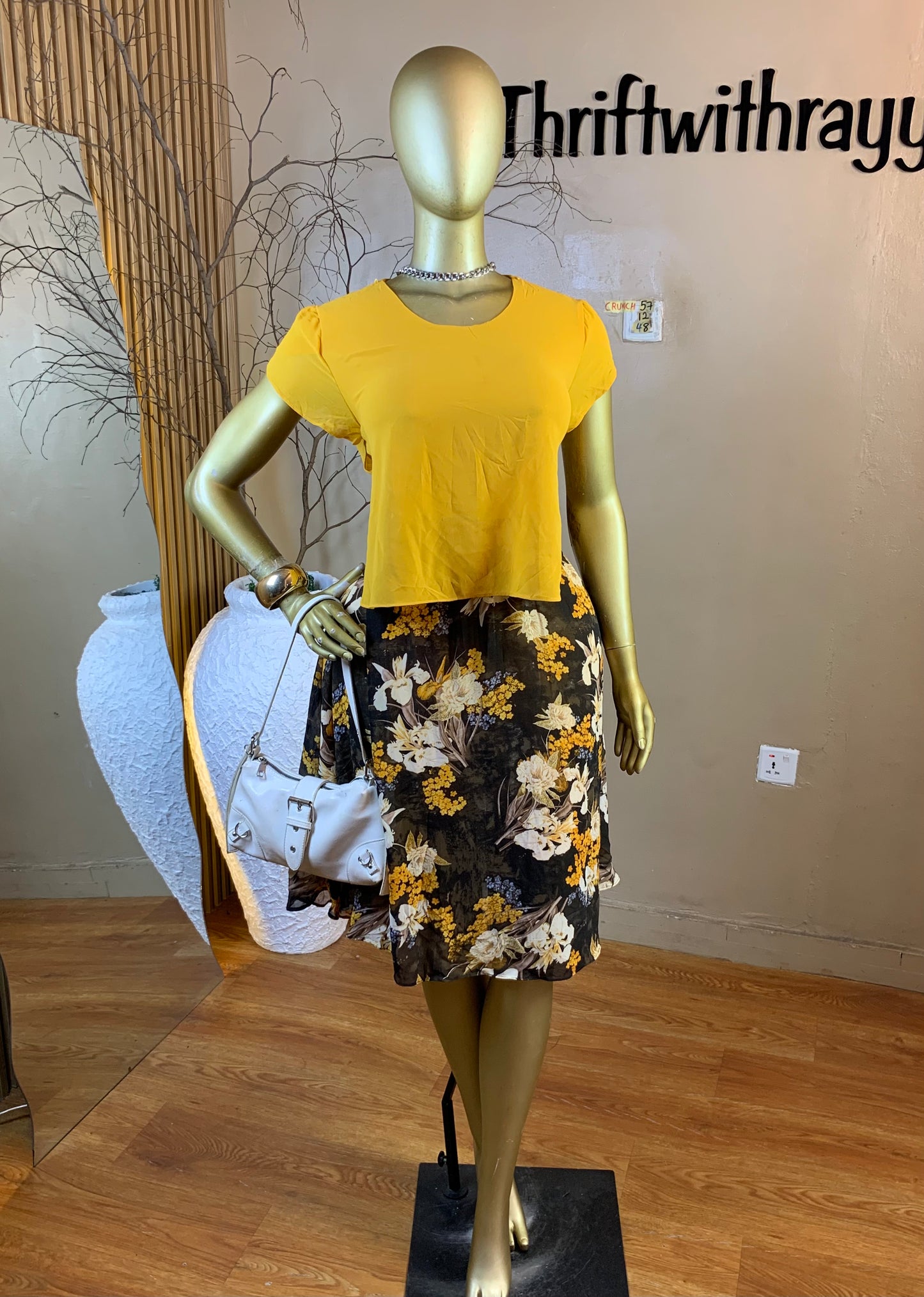 CRUNCH57 SIZE12 Length48 chiffon drsss