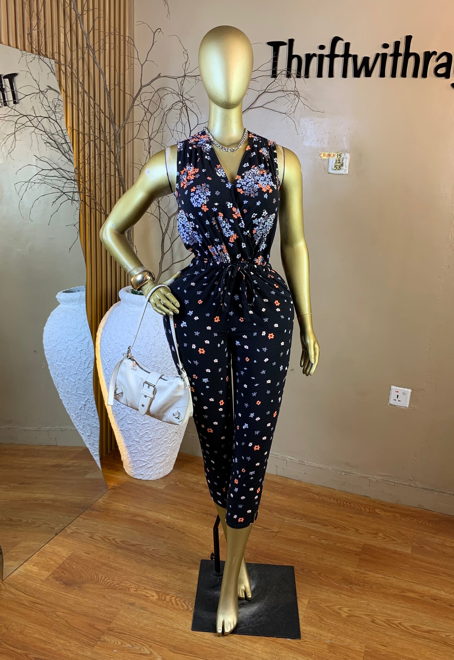 CRUNCH15 SIZE12 Length53 floral jumpsuit