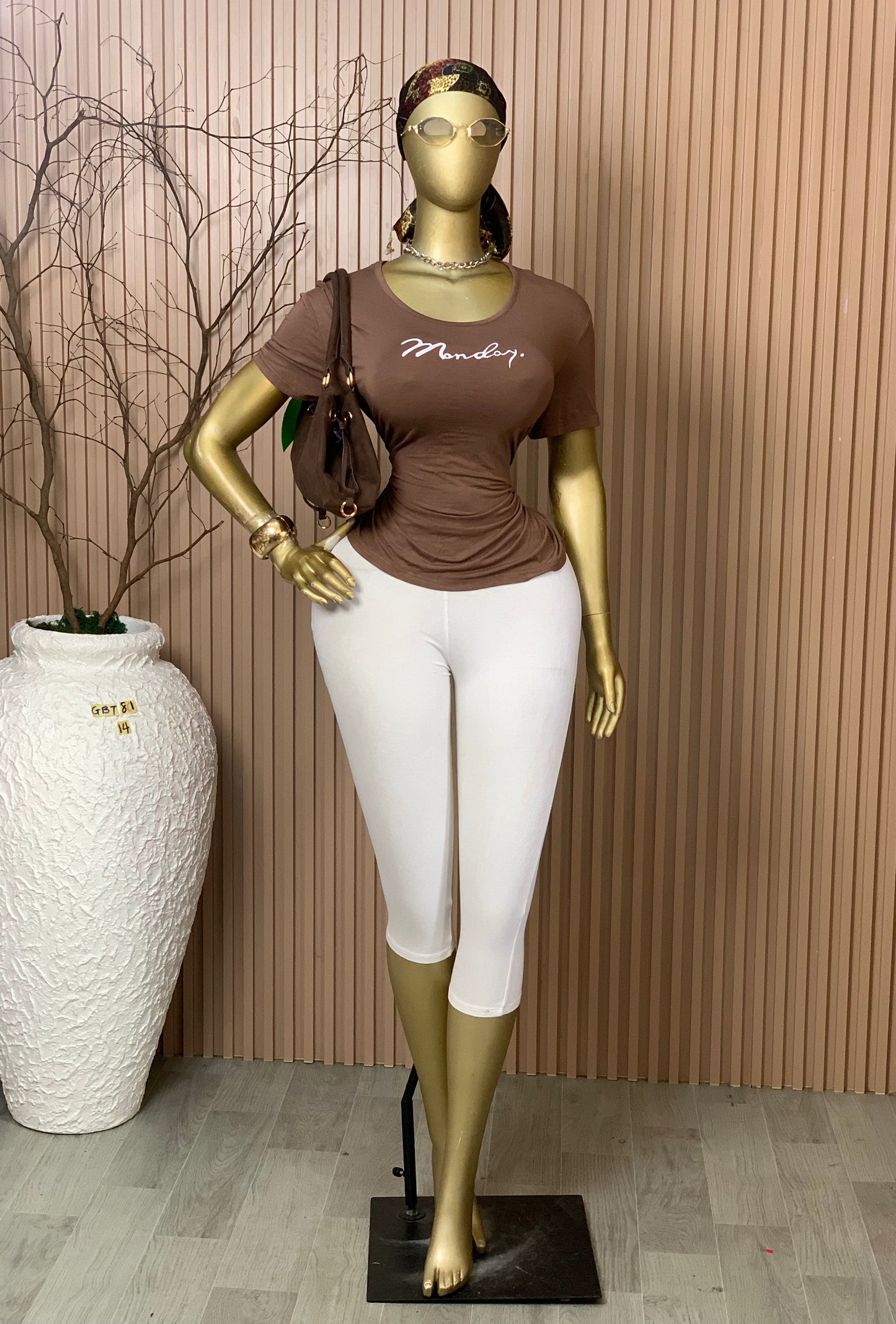SIZE14 GLAMOUR BASIC TOP81 BROWN