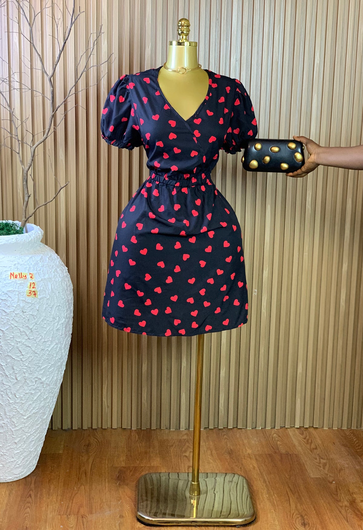 NELLY2 SIZE12 Length37 black&red dress
