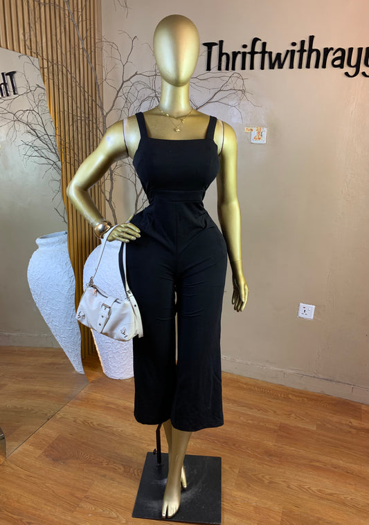TOYO21 SIZE8 Length54 black jumpsuit