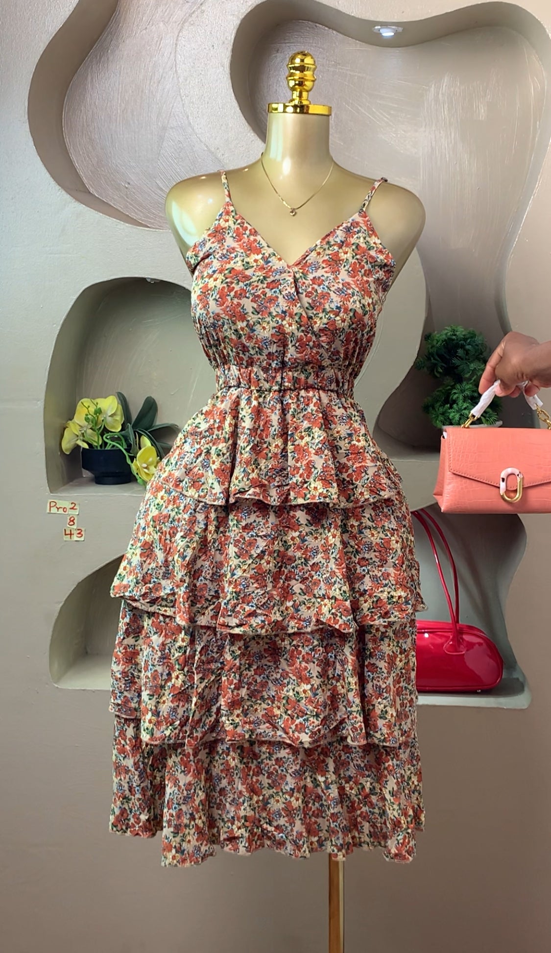 PRO2 SIZE8 Floral DRESS Length43