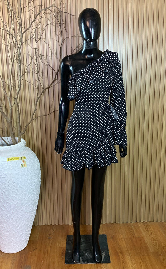 1WALK-IN62 SIZE8 Length32 Polka dot dress