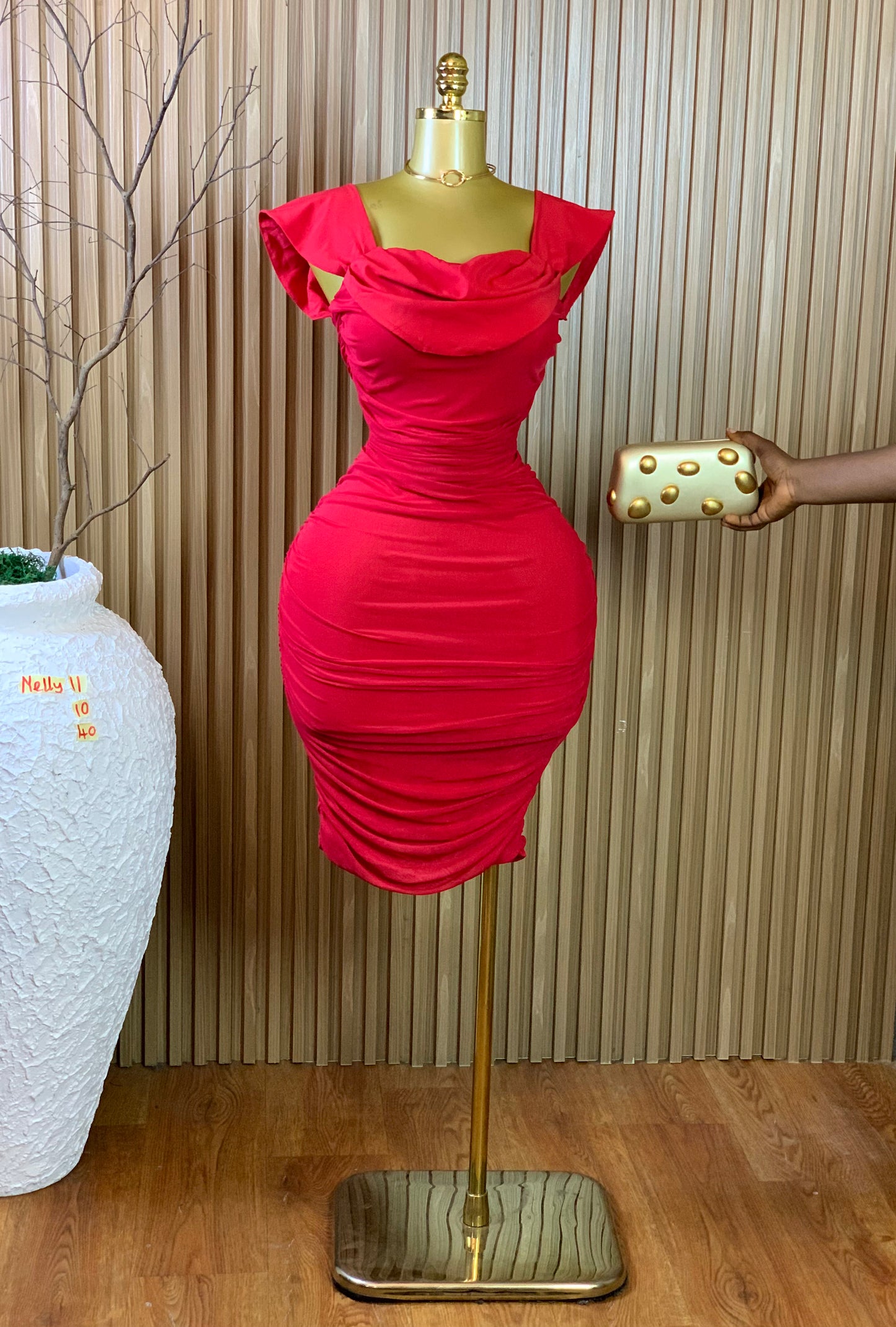 NELLY11 SIZE10 Length40 red dress