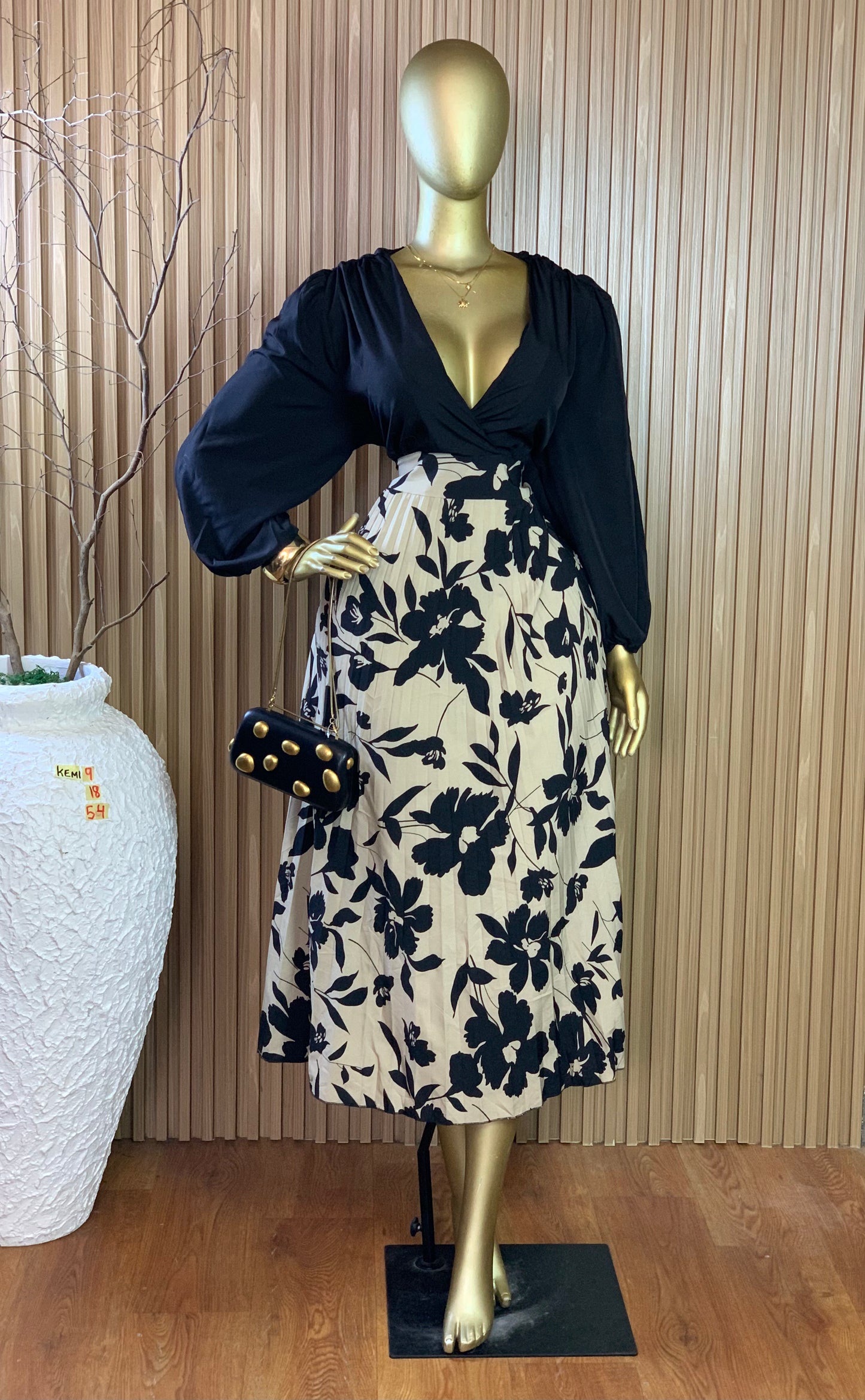 KEMI9 SIZE18 Length54 nude&black dress