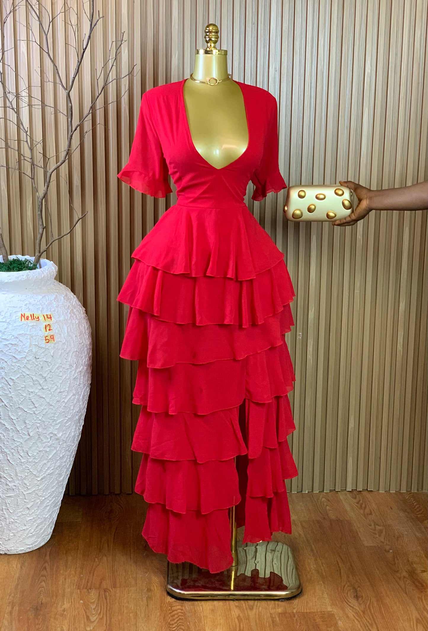NELLY14 SIZE12 Length59 red dress