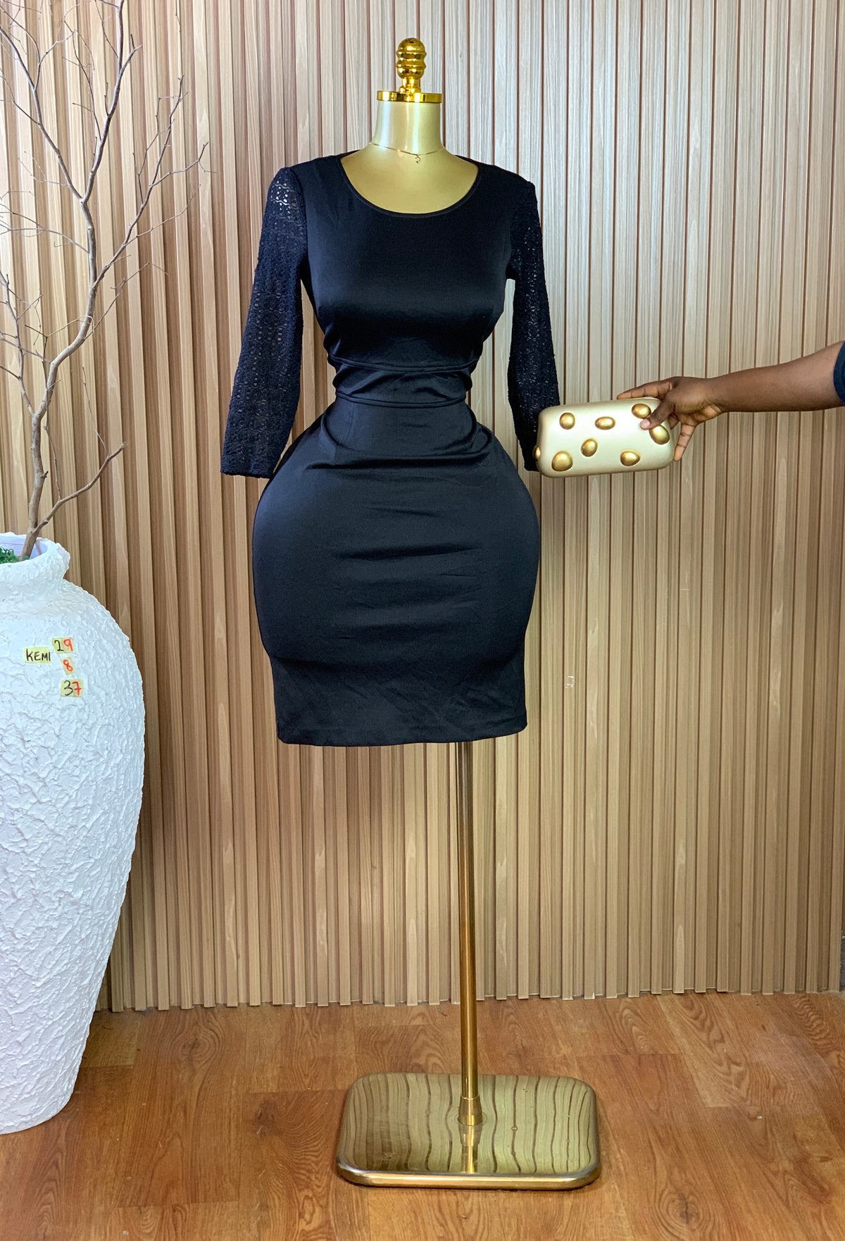 KEMI29 SIZE8 Length37 black corporate dress