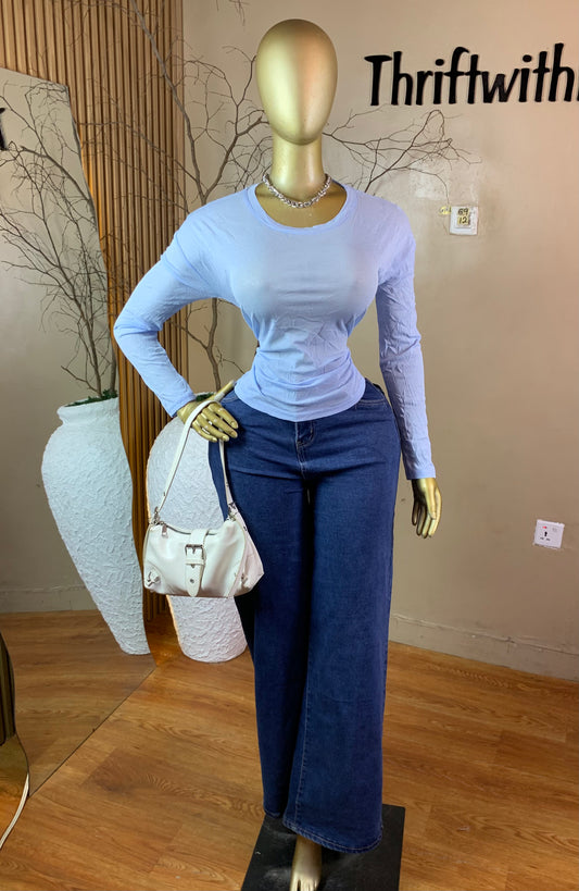 SIZE12 GIRL69 BLUE MESH TOP ONLY