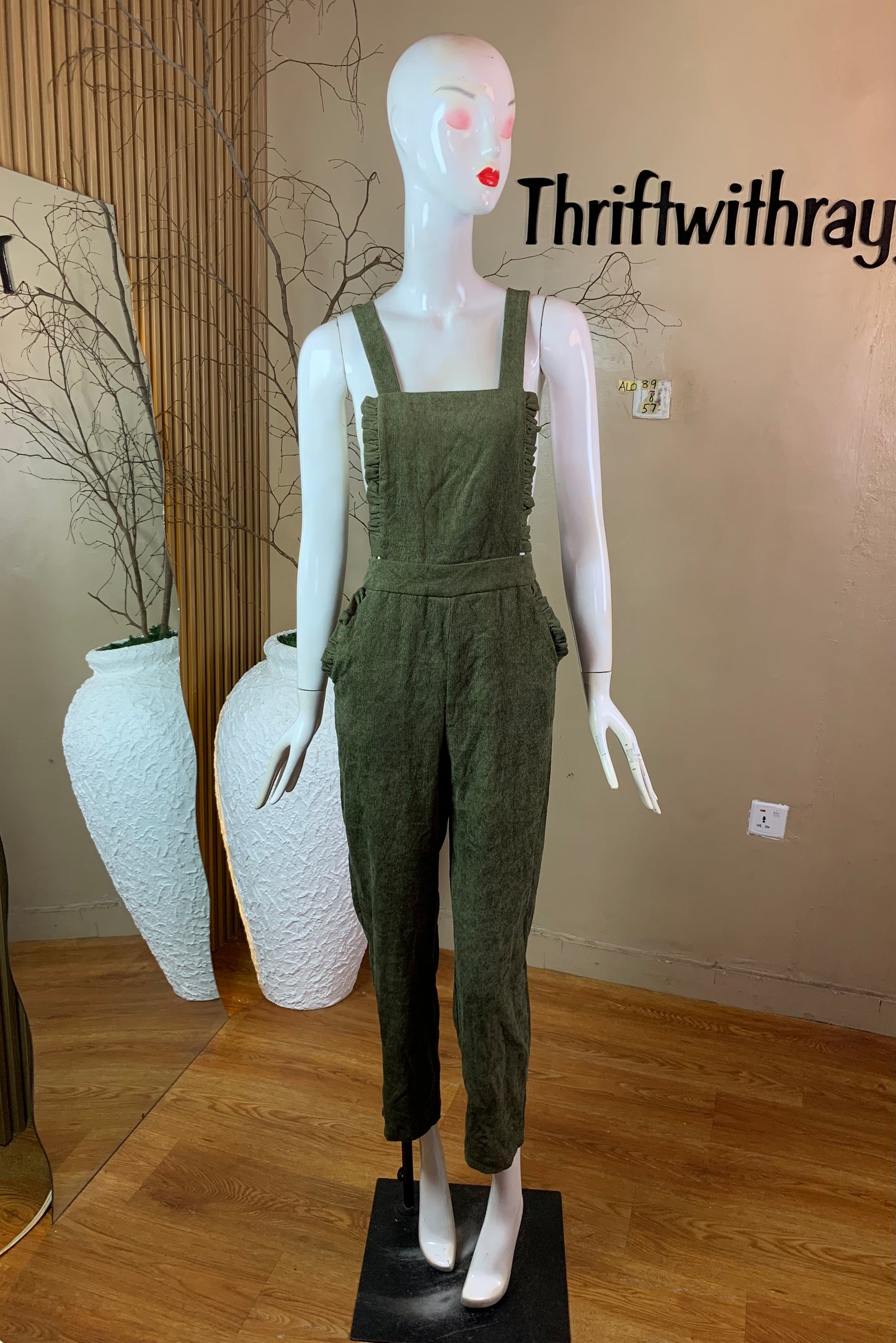 SIZE8 ALO89 GREEN JUMPSUIT Length57