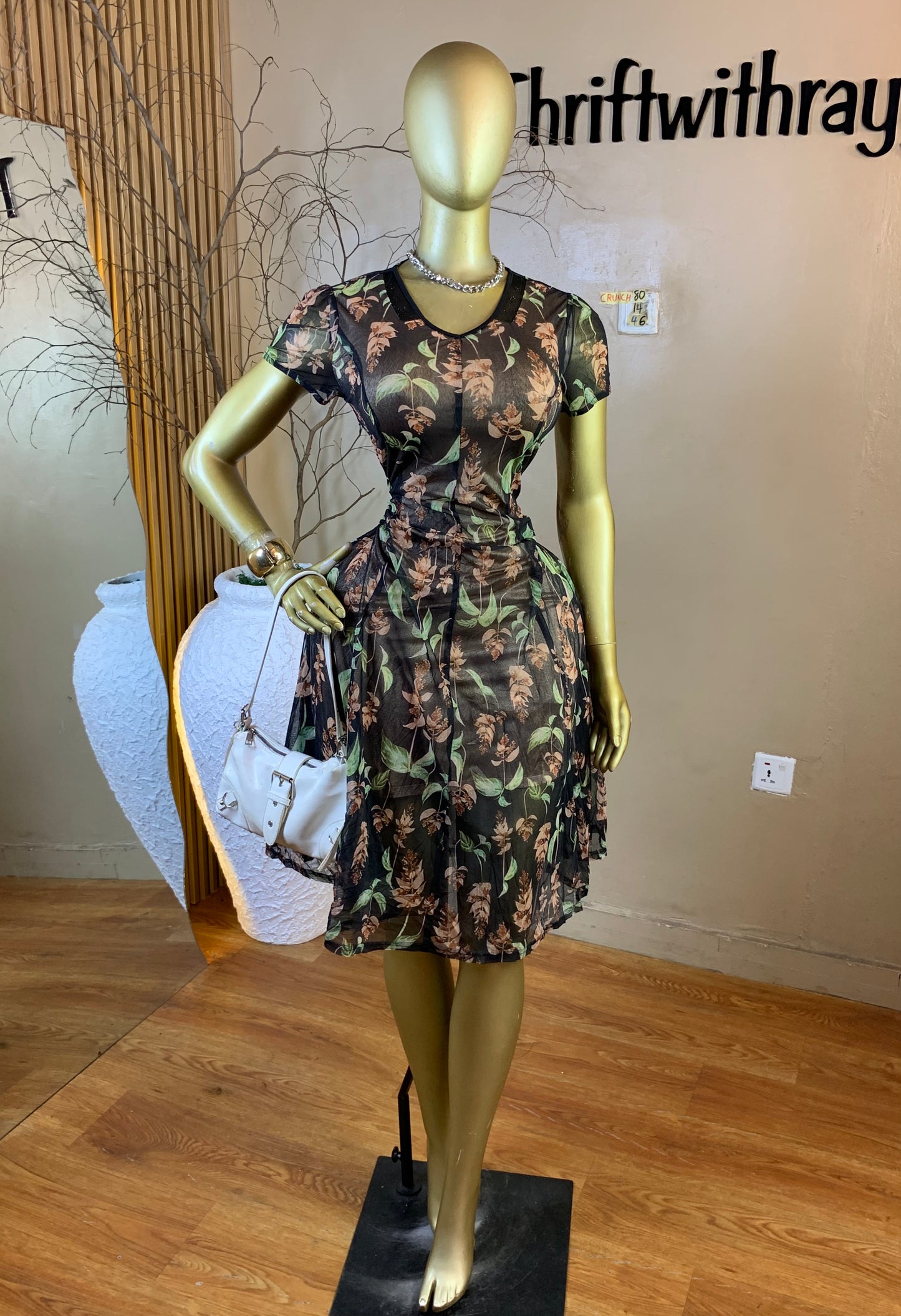 CRUNCH80 SIZE14 Length46 floral dress