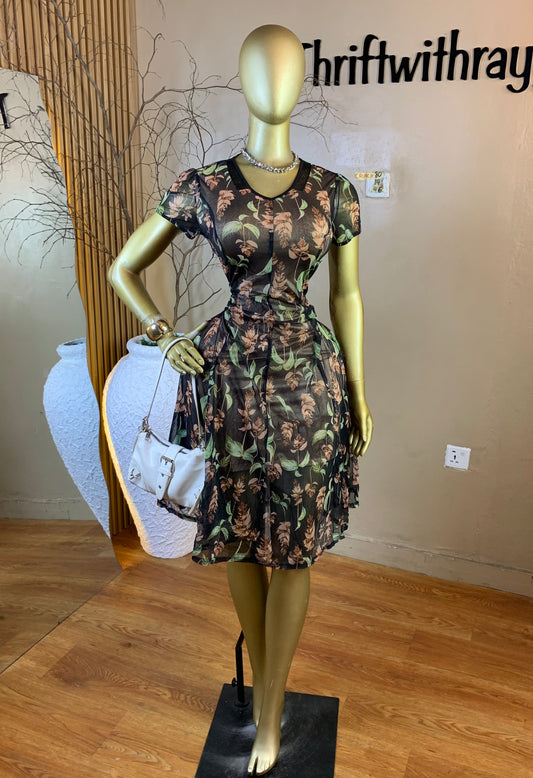 CRUNCH80 SIZE14 Length46 floral dress