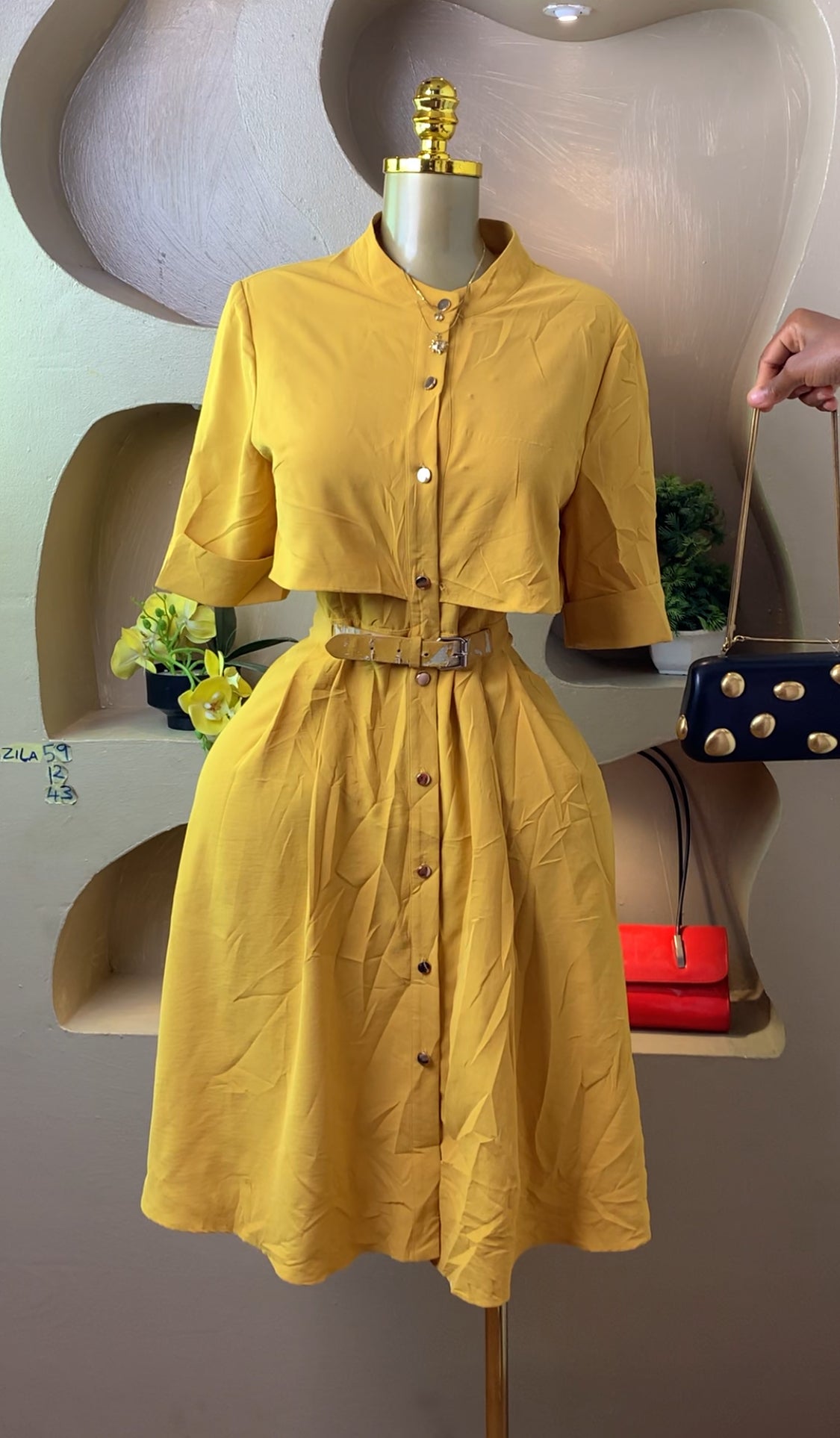 ZILA59 YELLOW DRESS SIZE12 Length43