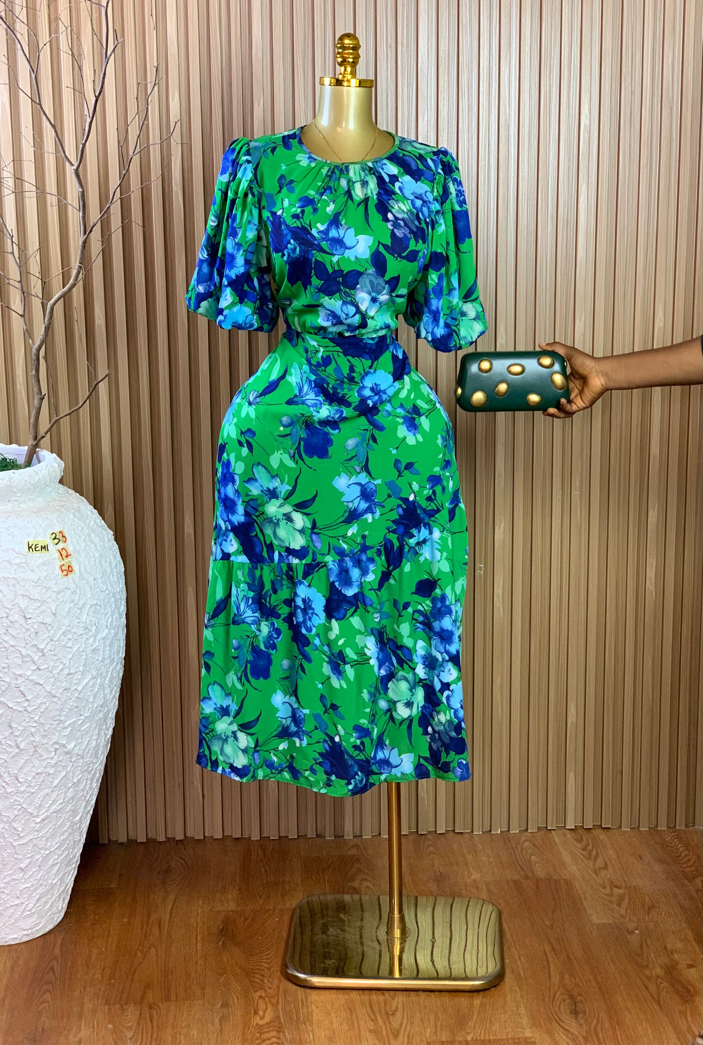 KEMI33 SIZE12 Length50 green dress