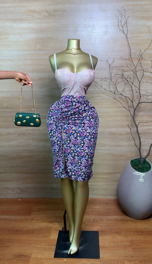 SIZE12 BOOM77 Floral Skirt Length28