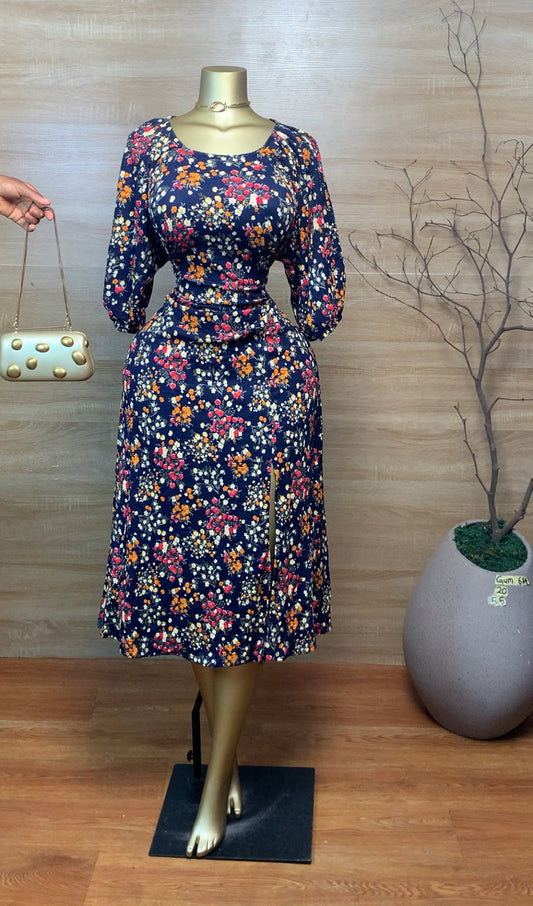 GUM64 SIZE20 Floral DRESS Length55
