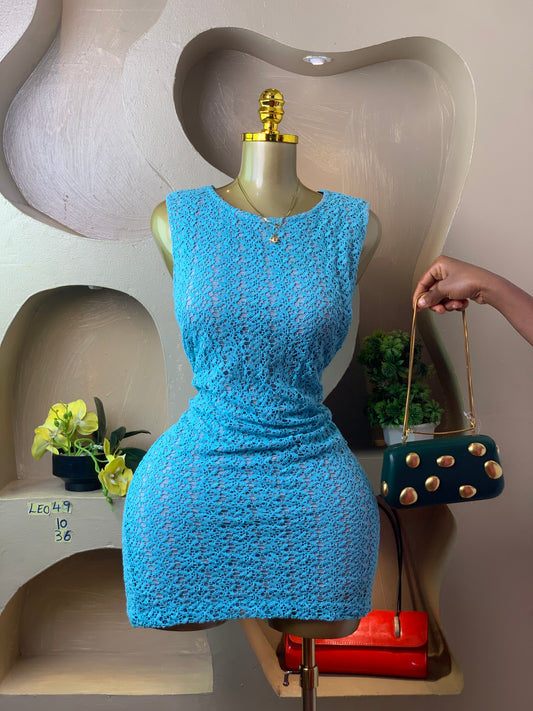 LEO49 BLUE DRESS SIZE10 Length36