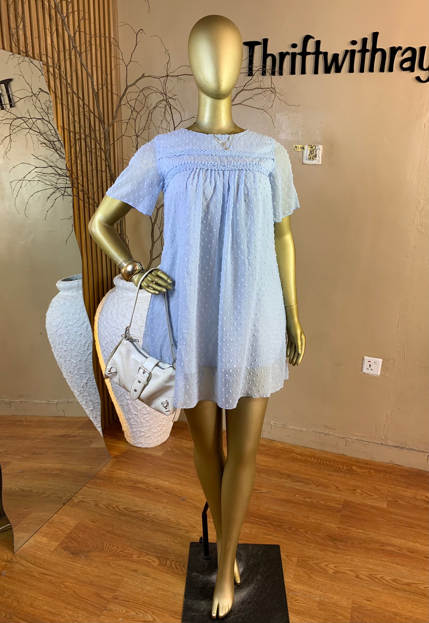 MINA70 SIZE10 Length35 free blue dress