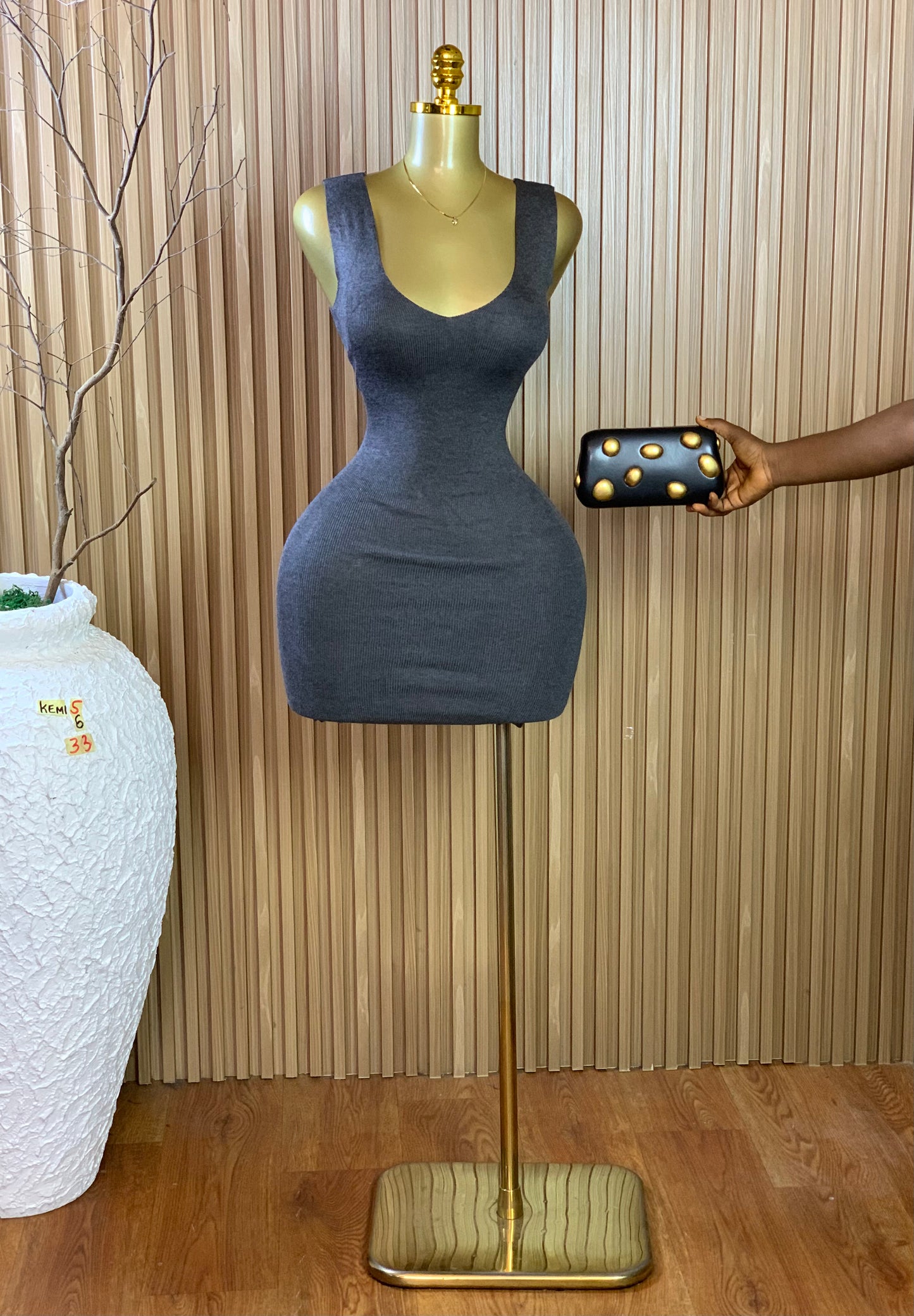 KEMI5 SIZE6 Length33 grey dress