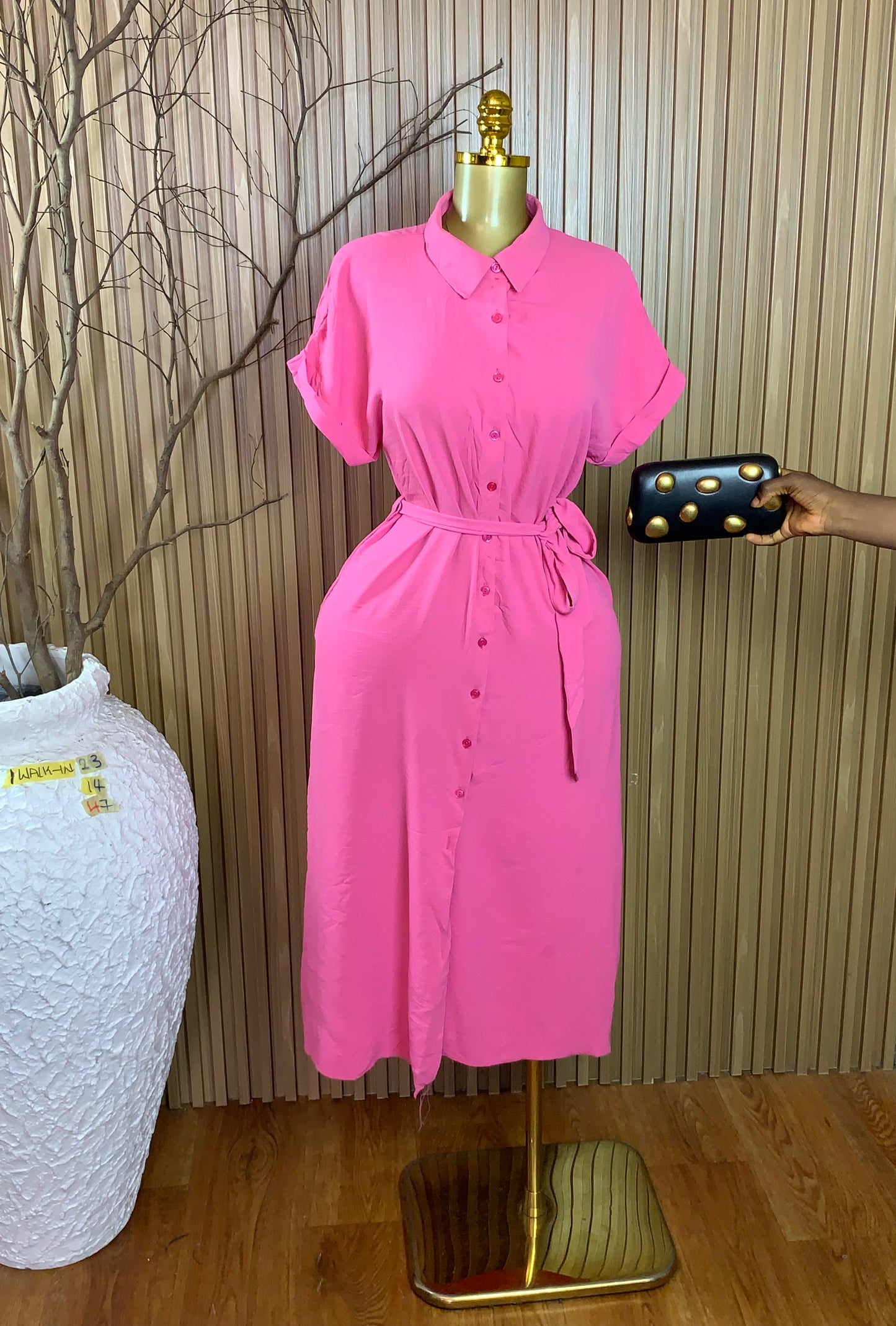 1WALK-IN23 SIZE14 Length47 Pink dress