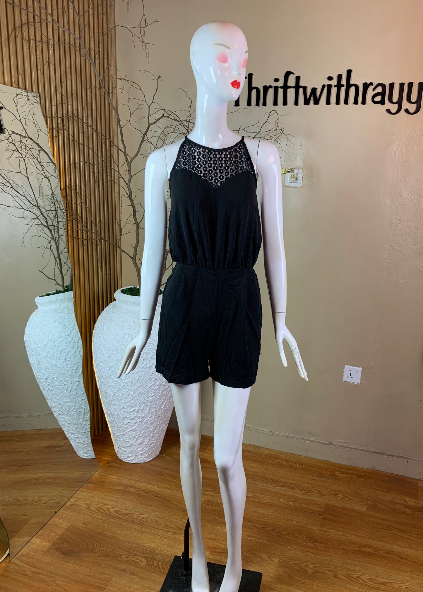 SIZE10 ALO64 BLACK PLAYSUIT