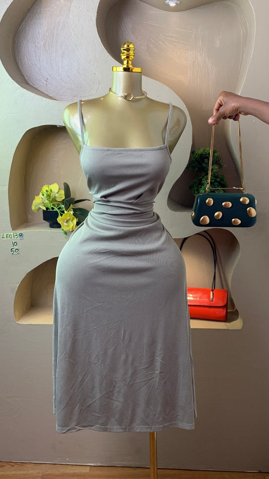 LEO138 LIGHT GREY DRESS SIZE10 Length50