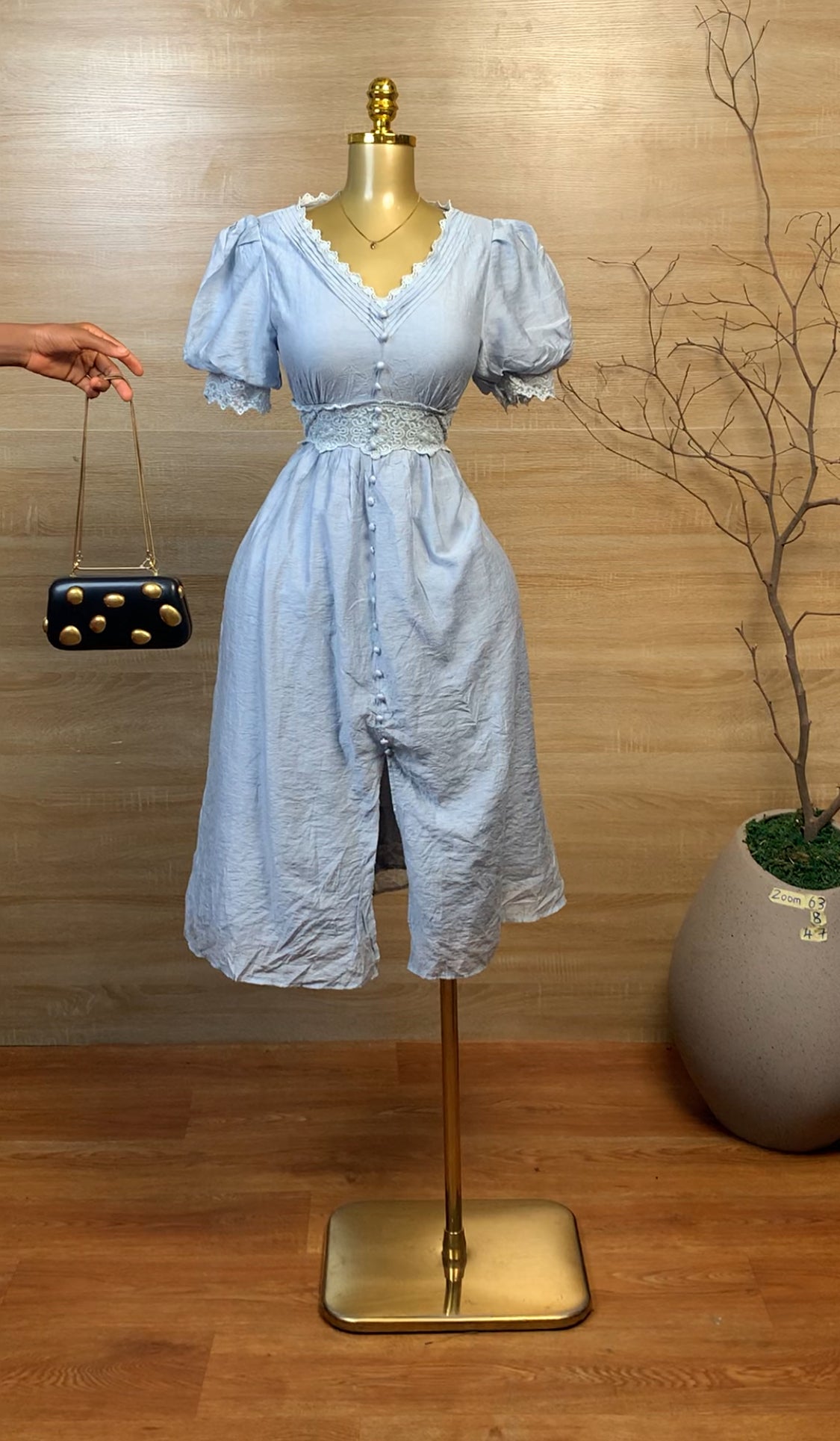 SIZE8 ZOOM63 Blue Dress Length47