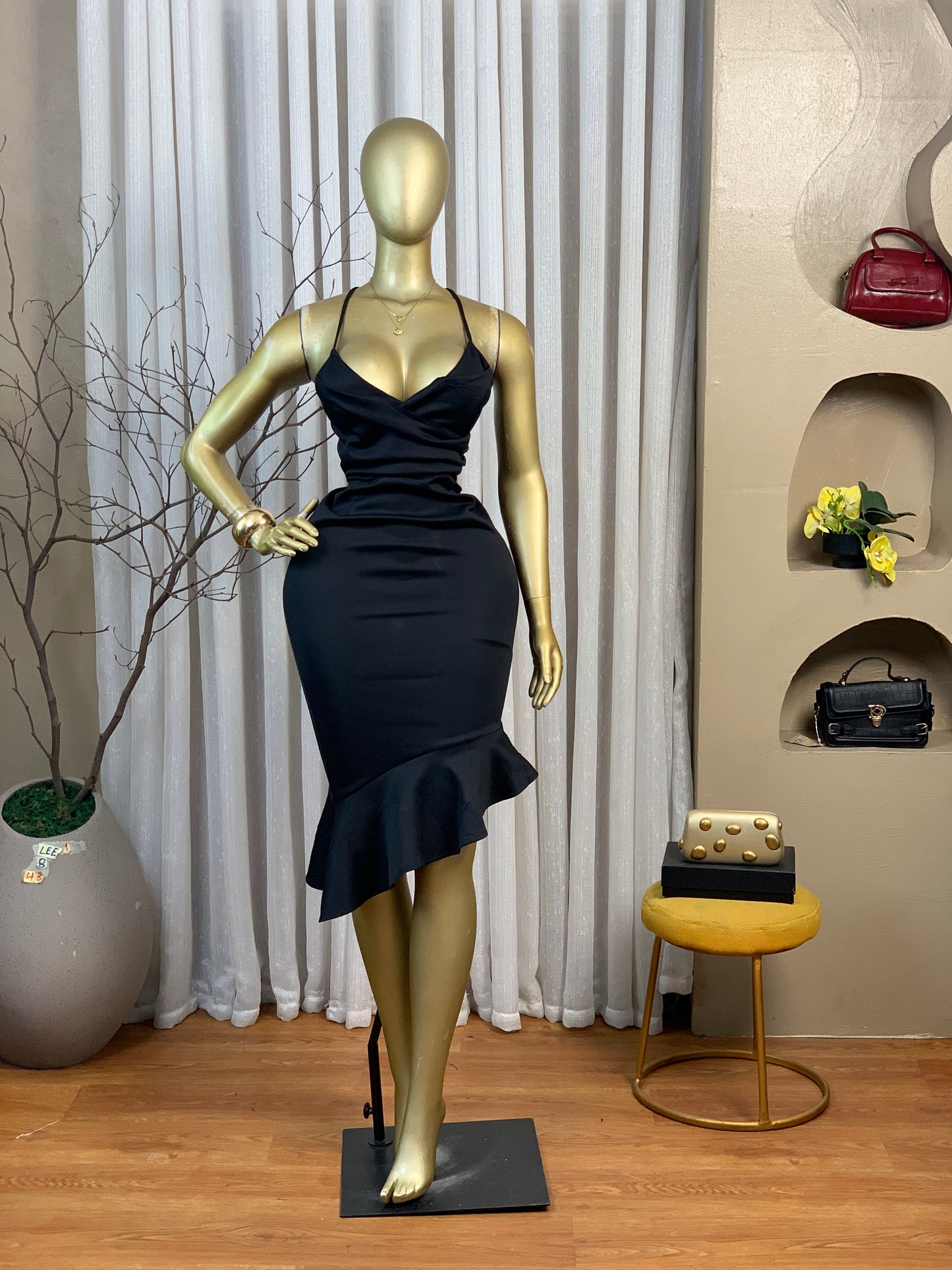 LEE1 SIZE8 Black DRESS Length43