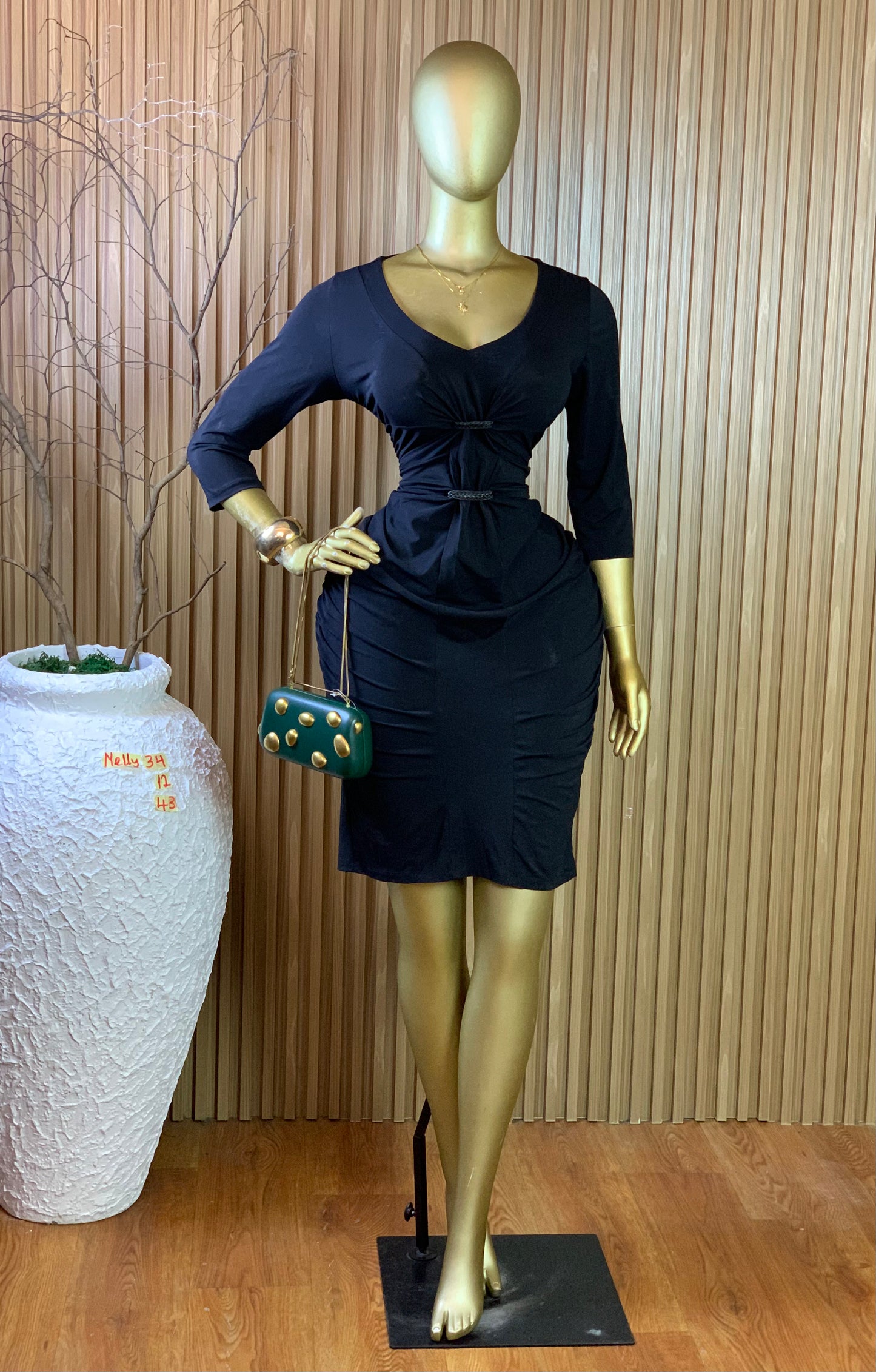 NELLY34 SIZE12 Length43 black dress