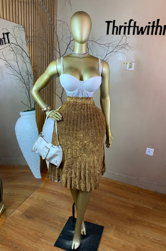 SIZE10 MSH46 GOLD SKIRT ONLY Length29