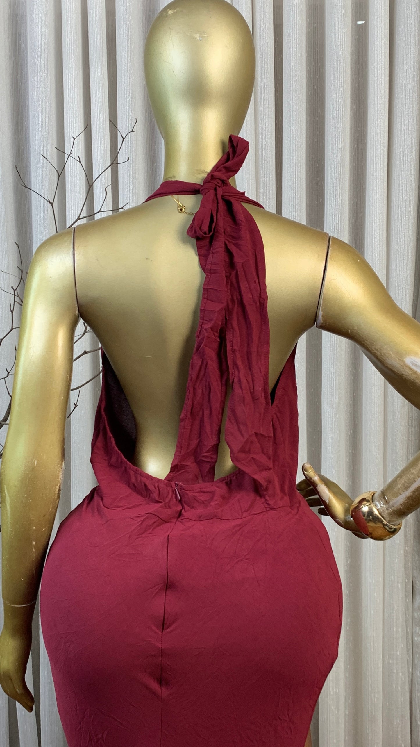SASSY46 SIZE12 Burgundy DRESS Length58