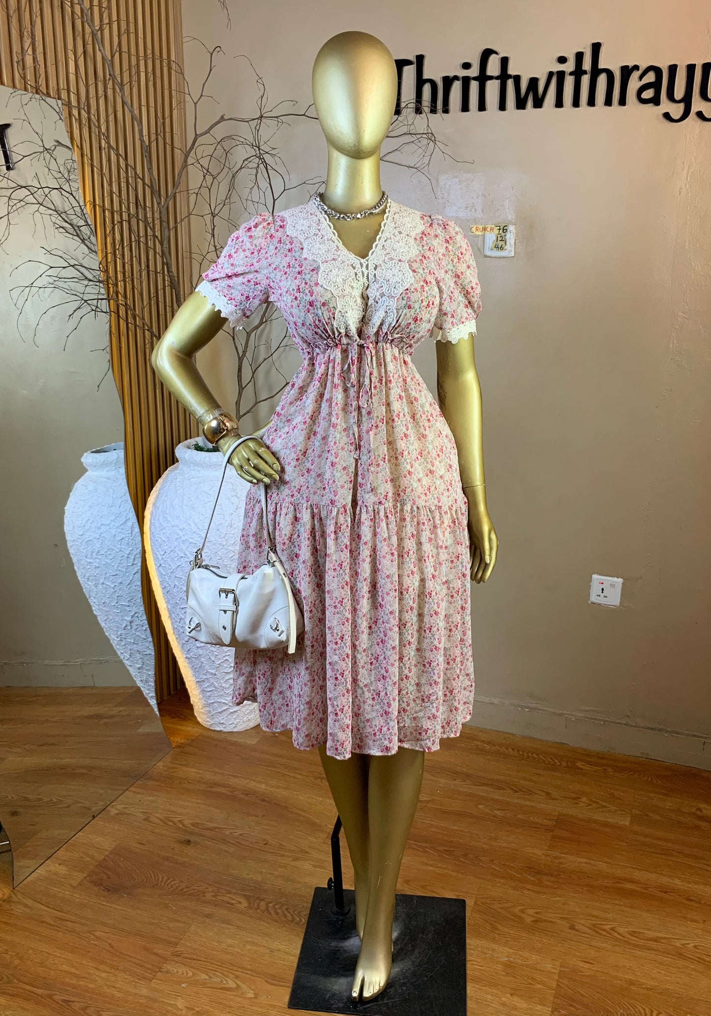 CRUNCH76 SIZE12 Length46 chiffon dress
