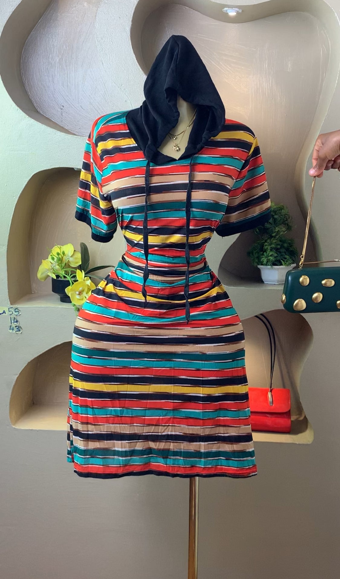 ZILA55 MULTI COLOR DRESS SIZE14 Length43