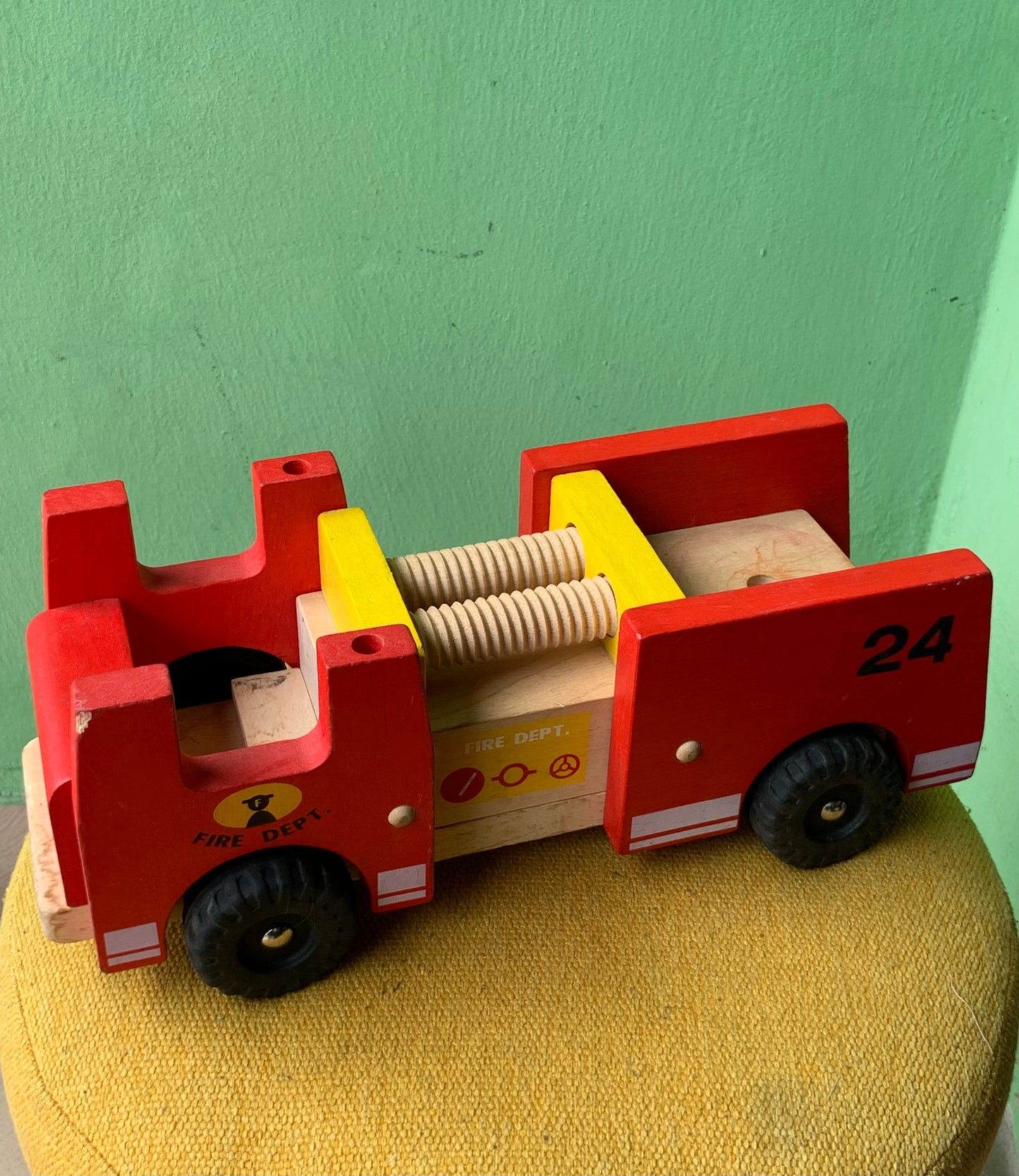 Wooden fire truck (Children toy)