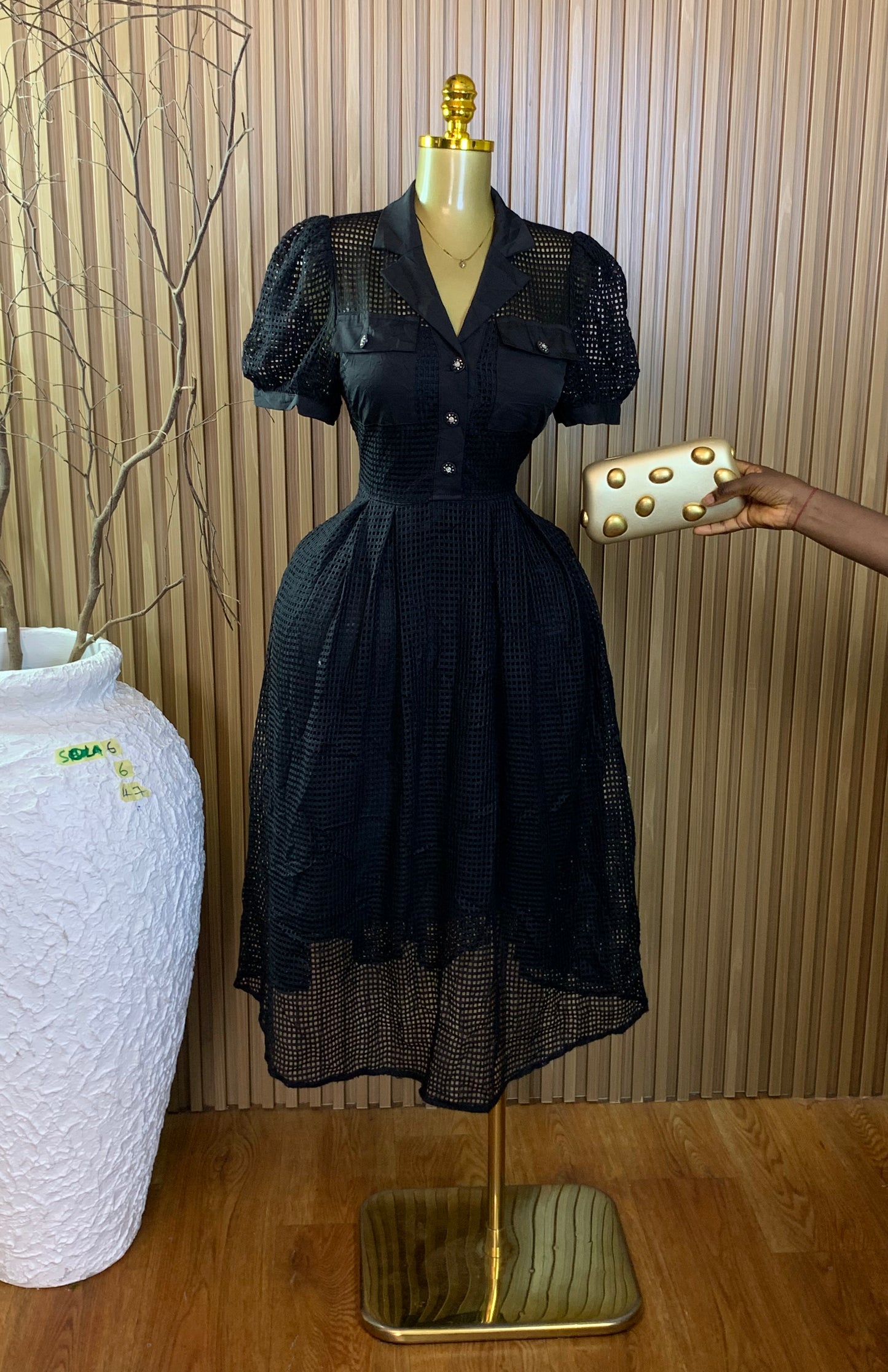 SOLA6 SIZE6 Length47 black dress
