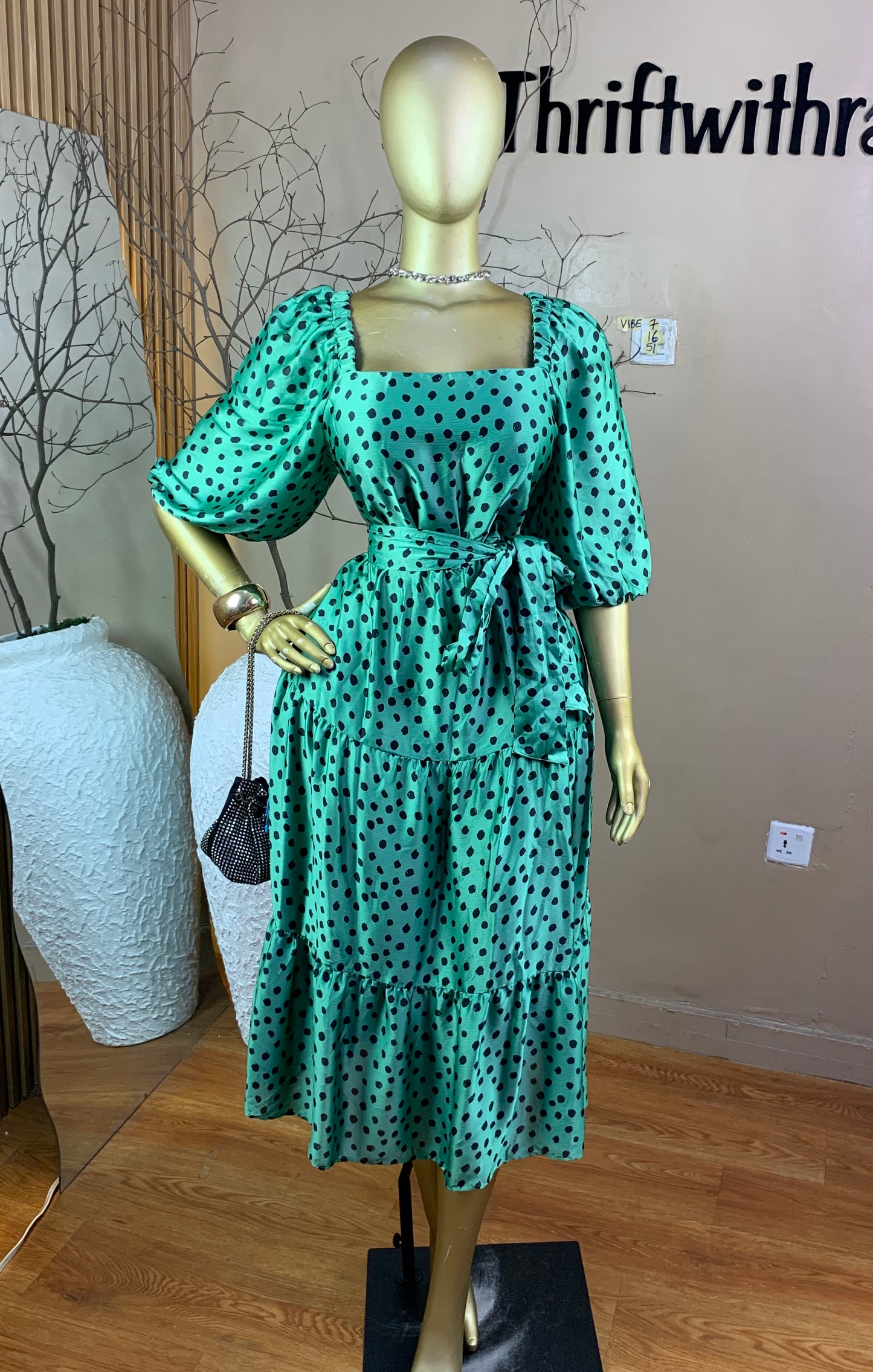 SIZE16 VIBE7 Length51(green polka dot)
