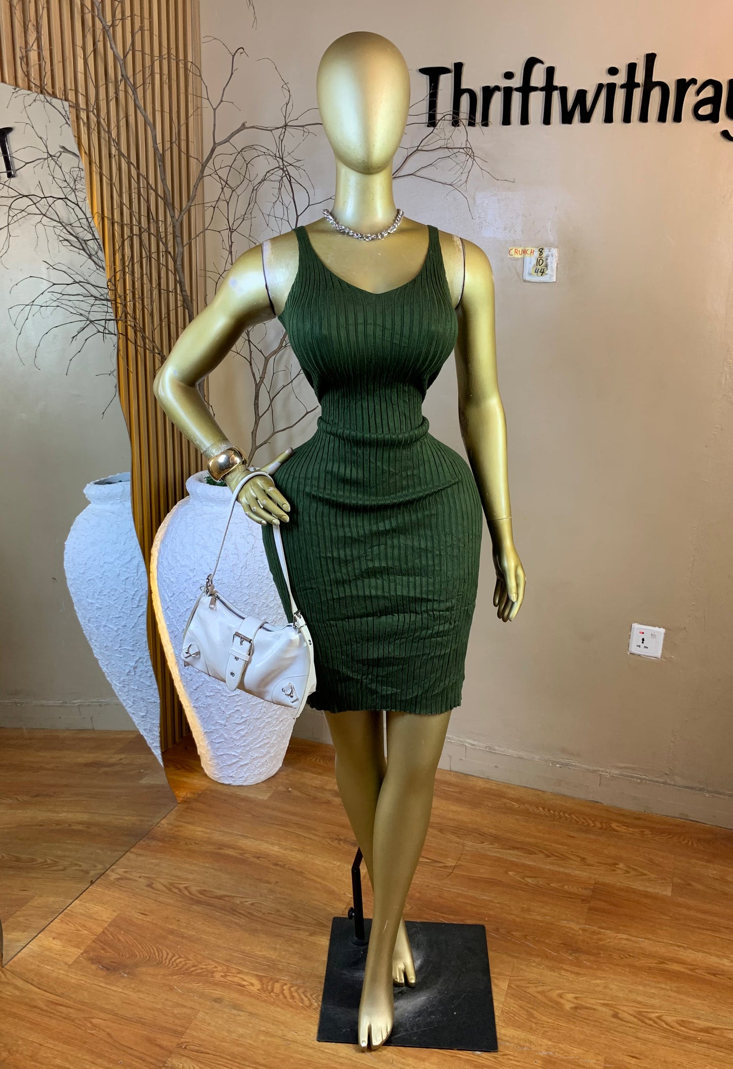 CRUNCH8 SIZE10 Length44 green dress